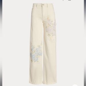 Ralph Lauren Floral High Rise Wide Leg Jeans